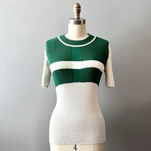 ❤️ Tory Burch ❤️ Short Sleeve Ribbed Knit Sweater